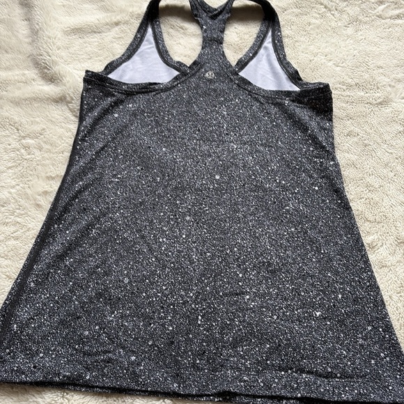 Lululemon Cool Racerback II Mini Splatter White Black Size 8 - Picture 10 of 12